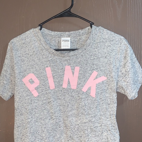 PINK Victoria's Secret Gray and Pink Crop Top - Picture 1 of 4